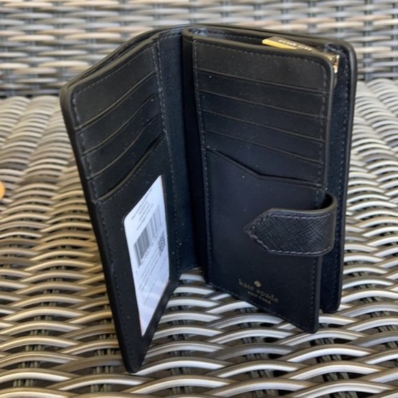 Kate Spade Staci Colorblock Medium Compact Bifold Wallet Warm Beige Multi - Picture 13 of 16